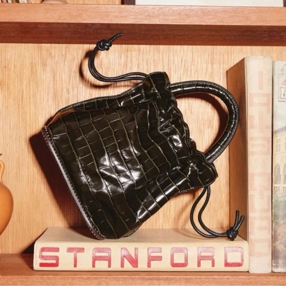 FRĒDA Salvador Ruby bucket bag seaweed embossed croco